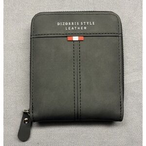 Dizorris Style Leather Men's Womens Wallet Color Blackish Gray